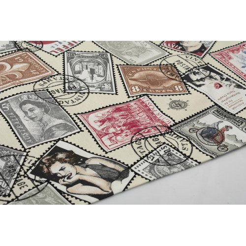 DIMcol ΚΑΡΕ ΑΛΕΚΙΑΣΤΟ ΕΝΗΛ Cott/Pol 70/30 90X90 Vintage Post Stamps 482 Ecru