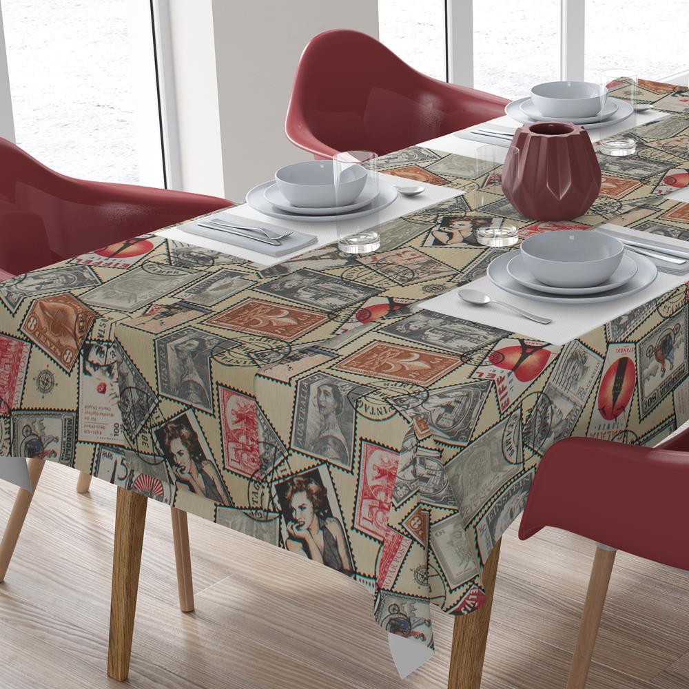 Σετ Αλέκιαστο τραπεζομάντηλο 140Χ220 cm και τραβέρσα 40Χ220 cm ύφανσης PANAMA με ειδικό φινίρισμα στα νήματα, που το καθιστά μαλακό και αδιάβροχο.