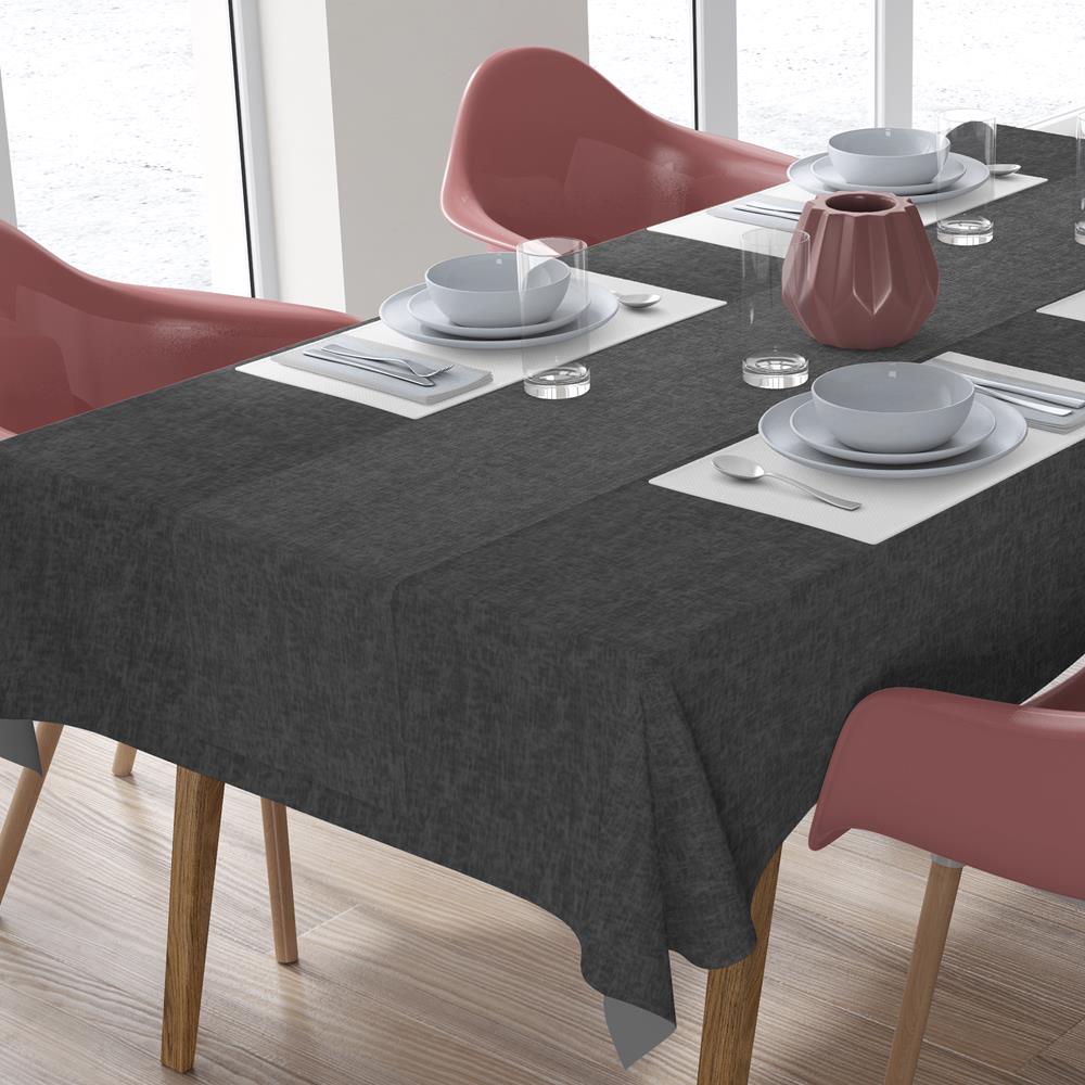 Σετ Αλέκιαστο τραπεζομάντηλο 140Χ220 cm και τραβέρσα 40Χ220 cm ύφανσης PANAMA με ειδικό φινίρισμα στα νήματα, που το καθιστά μαλακό και αδιάβροχο.