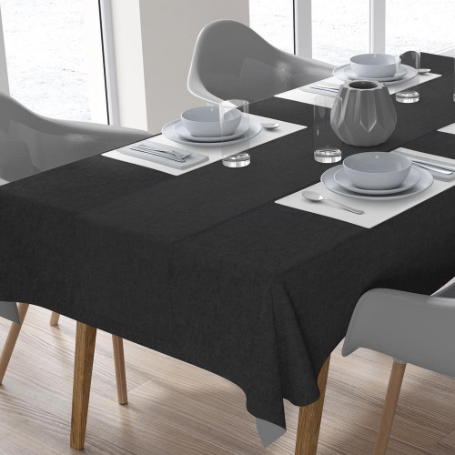 DIMcol ΑΛΕΚΙΑΣΤΟ ΣΕΤ 2 τεμ (ΤΡΑΠ/ΛΟ 140Χ220/ΤΡΑΒΕΡΣΑ 40Χ220) ΕΝΗΛ Cott/Pol 70/30  Panama  Black