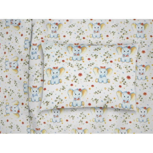 ΜΑΞΙΛΑΡΟΘΗΚΗ ΕΜΠΡΙΜΕ bebe Elephant 175 35Χ45 White-Blue Cotton 100%