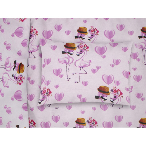 ΜΑΞΙΛΑΡΟΘΗΚΗ ΕΜΠΡΙΜΕ bebe Flamingo 169 35Χ45 Lila Cotton 100%