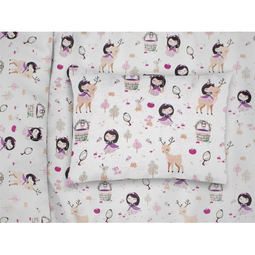 ΜΑΞΙΛΑΡΟΘΗΚΗ ΕΜΠΡΙΜΕ bebe Lily & Deer 179 35Χ45 White-Pink Cotton 100%