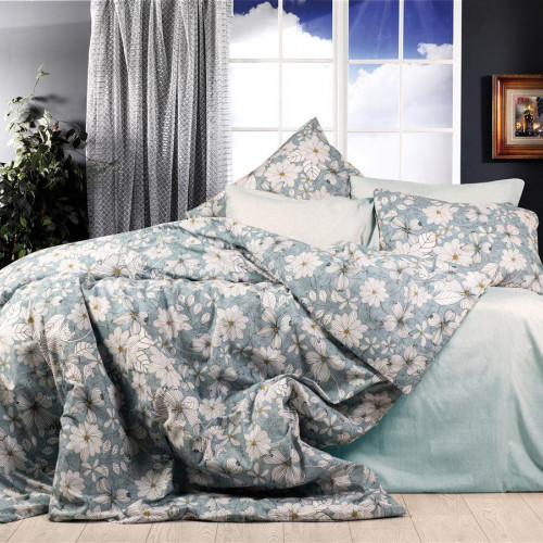 ΠΑΠΛΩΜΑΤΟΘΗΚΗ ΕΜΠΡΙΜΕ Ήρα 425 220X240 White-Denim Blue Cott/Pol 70/30