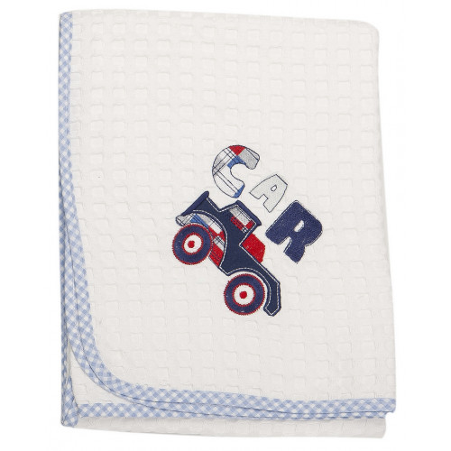 DIMcol ΚΟΥΒΕΡΤΑ ΠΙΚΕ ΒΡΕΦ Cotton 100% 100Χ160 CAR 32 ΛΕΥΚΟ/ΣΙΕΛ 1210414200303220