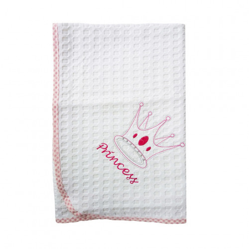 DIMcol ΚΟΥΒΕΡΤΑ ΠΙΚΕ ΒΡΕΦ Cotton 100% 100Χ160 PRINCESS 33 ΛΕΥΚΟ/ΡΟΖ 1210414201503319