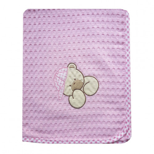 DIMcol ΚΟΥΒΕΡΤΑ ΠΙΚΕ ΒΡΕΦ Cotton 100% 100Χ160 ΑΡΚΟΥΔΟΣ 103 ΡΟΖ 1210414202210326