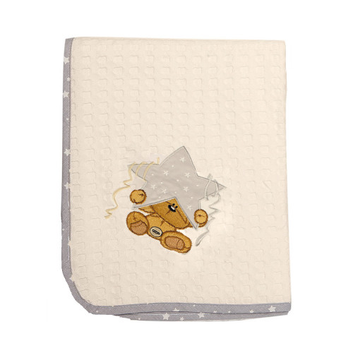 DIMcol ΚΟΥΒΕΡΤΑ ΠΙΚΕ ΒΡΕΦ Cotton 100% 100Χ160 ΑΣΤΕΡΙ 129 ΕΚΡΟΥ/ΓΚΡΙ