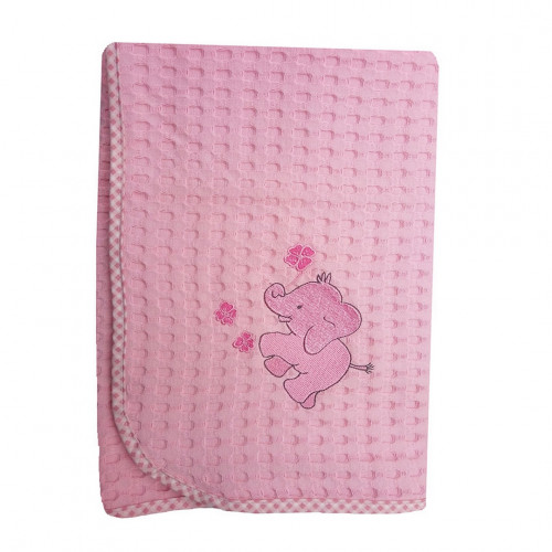 DIMcol ΚΟΥΒΕΡΤΑ ΠΙΚΕ ΒΡΕΦ Cotton 100% 100Χ160 ΕΛΕΦΑΝΤΑΚΙΑ 117 ΡΟΖ 1210414205711726