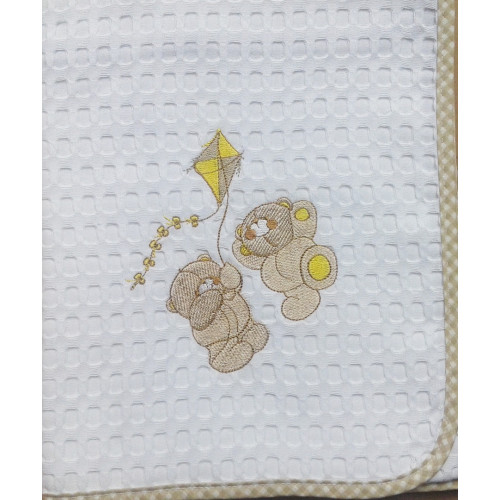 DIMcol ΚΟΥΒΕΡΤΑ ΠΙΚΕ ΒΡΕΦ Cotton 100% 100Χ160 ΧΑΡΤΑΕΤΟΣ 96 ΛΕΥΚΟ/ΜΠΕΖ 1210414205809652