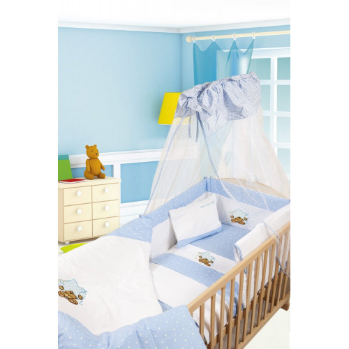 DIMcol ΠΑΠΛΩΜΑ ΒΡΕΦ Cotton 100% 100Χ140 ΑΣΤΕΡΙ 127 ΛΕΥΚΟ/ΣΙΕΛ