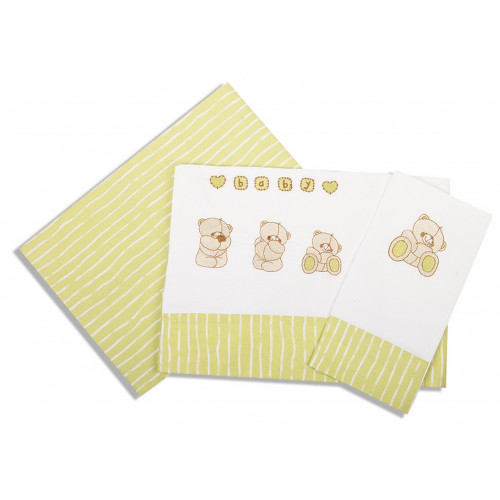 DIMcol ΣΕΝΤΟΝΙΑ ΣΕΤ 3 τεμ ΒΡΕΦ Cotton 100% 120Χ170 ΑΡΚΟΥΔΑΚΙΑ 108 ΜΠΕΖ/ΕΚΡΟΥ 1212614602810833