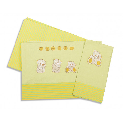 DIMcol ΣΕΝΤΟΝΙΑ ΣΕΤ 3 τεμ ΒΡΕΦ Cotton 100% 120Χ170 ΑΡΚΟΥΔΑΚΙΑ 110 ΛΑΧ/ΚΙΤΡ/ΦΥΣΤΙΚΙ 1212614602811039