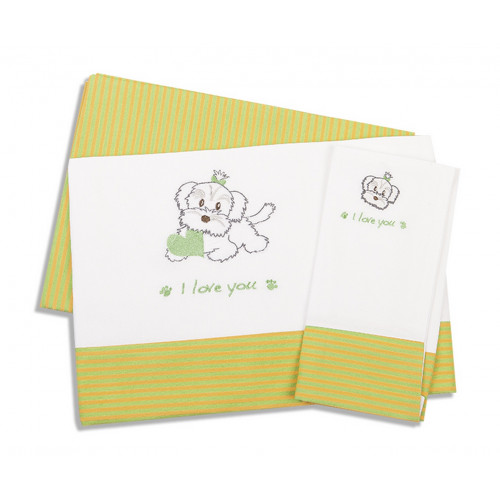 DIMcol ΣΕΝΤΟΝΙΑ ΣΕΤ 3 τεμ ΒΡΕΦ Cotton 100% 120Χ170 ΣΚΥΛΑΚΙ 120 ΛΑΧ/ΠΟΡΤ/ΛΕΥΚΟ 1212614602912031