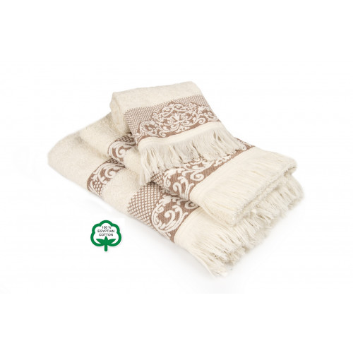 DIMcol ΠΕΤΣΕΤΑ ΣΕΤ 3 τεμ ΕΝΗΛ Cotton 100% 30X50,50X90,70X140 Ίσιδα 01 Ecru 1432215731100178