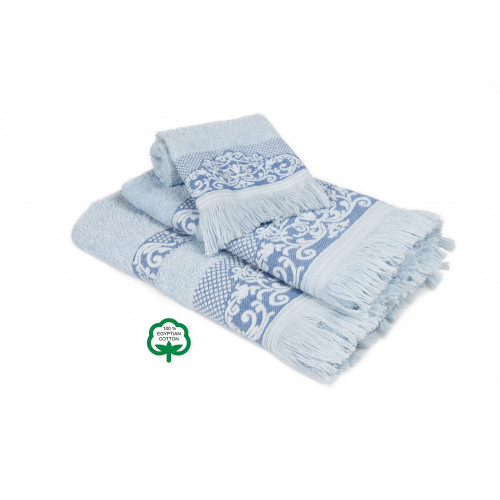 DIMcol ΠΕΤΣΕΤΑ ΣΕΤ 3 τεμ ΕΝΗΛ Cotton 100% 30X50,50X90,70X140 Ίσιδα 03 ΣΙΕΛ 1432215731100328