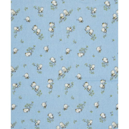 DIMcol ΣΕΝΤΟΝΑΚΙ ΛΙΚΝΟΥ ΒΡΕΦ Flannel Cotton 100% 80Χ110 Birds 14 Sky blue 1914453708601482