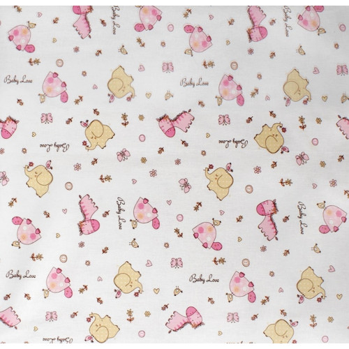 DIMcol ΠΑΝΑ ΧΑΣΕΣ ΒΡΕΦ Cotton 100% 80X80 Elephant 172 Pink 1914513607117279