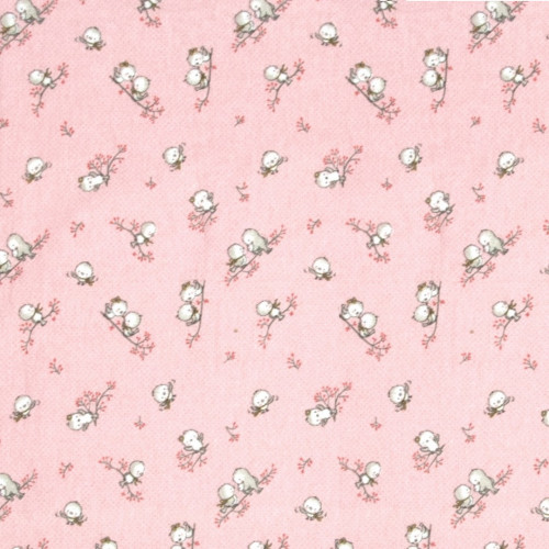 DIMcol ΠΑΝΑ ΦΑΝΕΛΑ ΒΡΕΦ Flannel Cotton 100% 80X80 Birds 15 Pink 1914553608601579