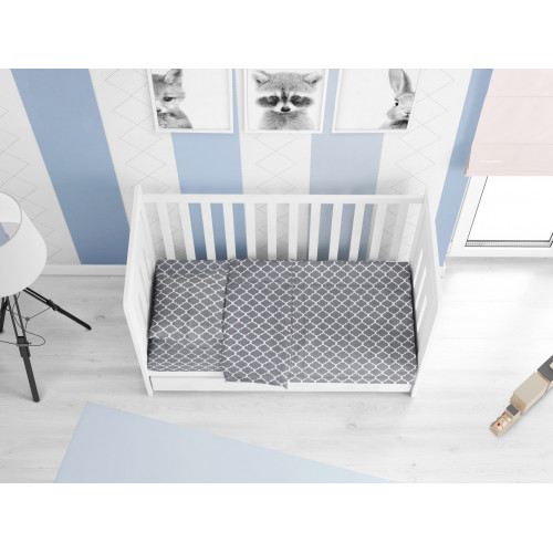 DIMcol ΣΕΝΤΟΝΙΑ ΕΜΠΡΙΜΕ ΣΕΤ 3 τεμ ΒΡΕΦ Cotton 100% 120Χ160 Windows 135 Grey 1914617610013572