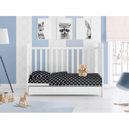 DIMcol ΣΕΝΤΟΝΙΑ ΕΜΠΡΙΜΕ ΣΕΤ 3 τεμ ΒΡΕΦ Cotton 100% 120Χ160 Windows 175  Dark blue-White