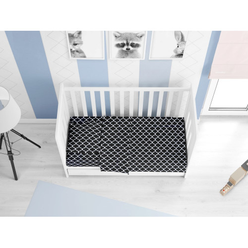 DIMcol ΣΕΝΤΟΝΙΑ ΕΜΠΡΙΜΕ ΣΕΤ 3 τεμ ΒΡΕΦ Cotton 100% 120Χ160 Windows 175  Dark blue-White