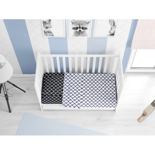 DIMcol ΣΕΝΤΟΝΙΑ ΕΜΠΡΙΜΕ ΣΕΤ 3 τεμ ΒΡΕΦ Cotton 100% 120Χ160 Windows 177  Multi Dark blue-White