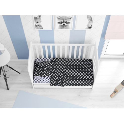 DIMcol ΣΕΝΤΟΝΙΑ ΕΜΠΡΙΜΕ ΣΕΤ 3 τεμ ΒΡΕΦ Cotton 100% 120Χ160 Windows 177  Multi Dark blue-White