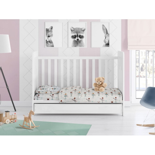 DIMcol ΣΕΝΤΟΝΙΑ ΕΜΠΡΙΜΕ ΣΕΤ 3 τεμ ΒΡΕΦ Flannel Cotton 100% 120Χ160 Μπαλαρίνα 166 Green