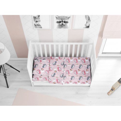 DIMcol ΠΑΠΛΩΜΑΤΟΘΗΚΗ ΕΜΠΡΙΜΕ ΒΡΕΦ Cotton 100% 120Χ160 UNICORN 107 Lila 1915717606410774