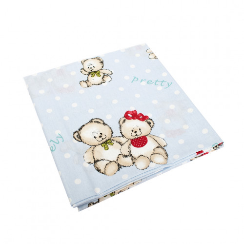 DIMcol ΠΑΠΛΩΜΑΤΟΘΗΚΗ ΕΜΠΡΙΜΕ ΒΡΕΦ Cotton 100% 120Χ160 Two Lovely Bears 64 Blue 1915717606906470
