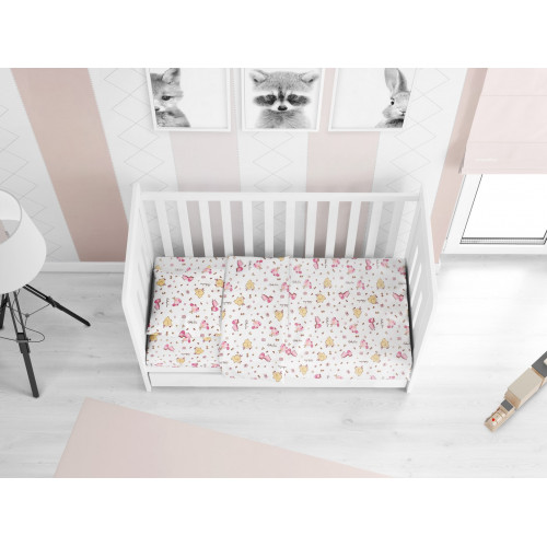 DIMcol ΠΑΠΛΩΜΑΤΟΘΗΚΗ ΕΜΠΡΙΜΕ ΒΡΕΦ Cotton 100% 120Χ160 Elephant 172 Pink 1915717607117279