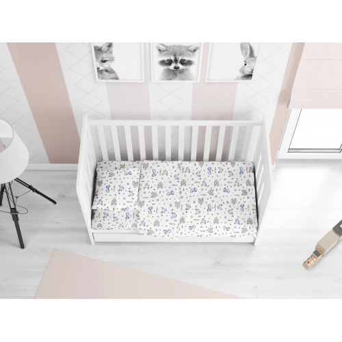 DIMcol ΠΑΠΛΩΜΑΤΟΘΗΚΗ ΕΜΠΡΙΜΕ ΒΡΕΦ Cotton 100% 120Χ160 Elephant 174 Blue 1915717607117470