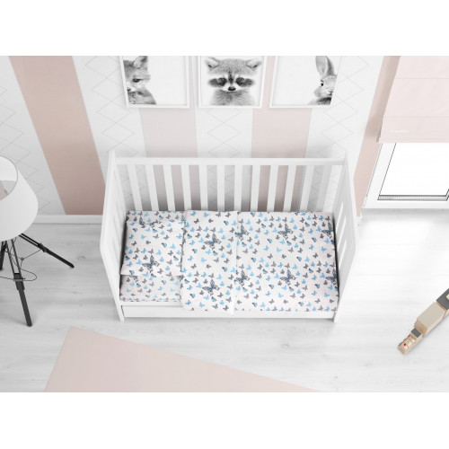 DIMcol ΠΑΠΛΩΜΑΤΟΘΗΚΗ ΕΜΠΡΙΜΕ ΒΡΕΦ Cotton 100% 120Χ160 Butterfly 56 Sky blue 1915717607205682