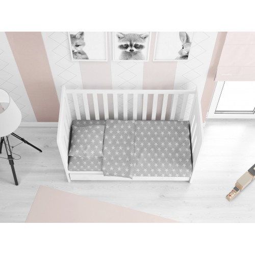 DIMcol ΠΑΠΛΩΜΑΤΟΘΗΚΗ ΕΜΠΡΙΜΕ ΒΡΕΦ Cotton 100% 120Χ160 Star 35 ΓΚΡΙ 1915717607303504