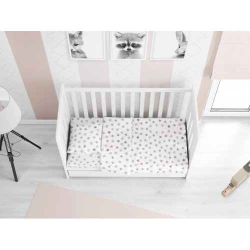 DIMcol ΠΑΠΛΩΜΑΤΟΘΗΚΗ ΕΜΠΡΙΜΕ ΒΡΕΦ Cotton 100% 120Χ160 Star 101 Green 1915717607310181
