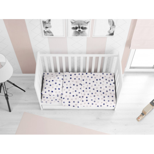 DIMcol ΠΑΠΛΩΜΑΤΟΘΗΚΗ ΕΜΠΡΙΜΕ ΒΡΕΦ Cotton 100% 120Χ160 Star 102 Blue 1915717607310270