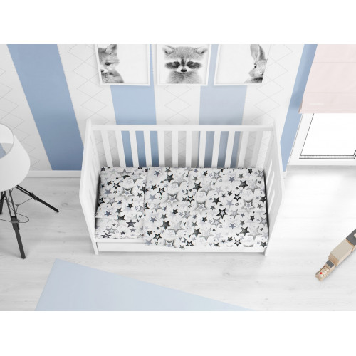 DIMcol ΠΑΠΛΩΜΑΤΟΘΗΚΗ ΕΜΠΡΙΜΕ ΒΡΕΦ Cotton 100% 120Χ160 Star 120 Grey 1915717607312072