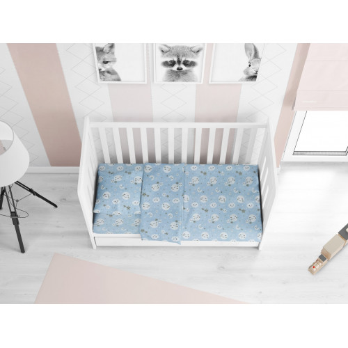 DIMcol ΠΑΠΛΩΜΑΤΟΘΗΚΗ ΕΜΠΡΙΜΕ ΒΡΕΦ Cotton 100% 120Χ160 Smile 81 Blue 1915717608008170