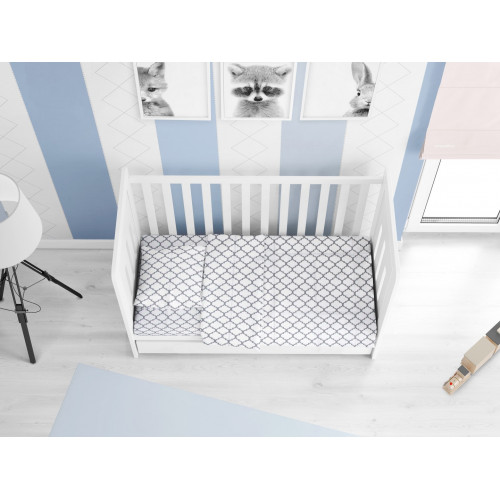 DIMcol ΠΑΠΛΩΜΑΤΟΘΗΚΗ ΕΜΠΡΙΜΕ ΒΡΕΦ Cotton 100% 120Χ160 Windows 136 White 1915717610013676