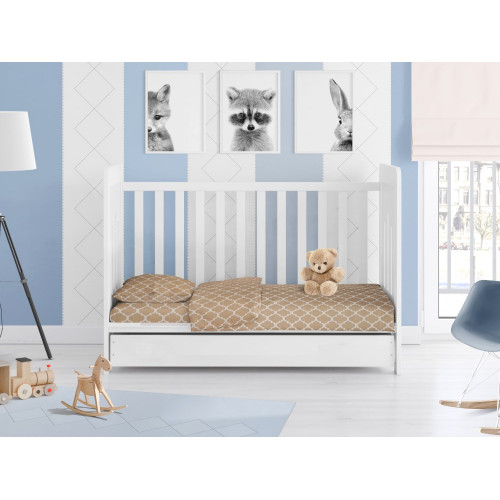 DIMcol ΠΑΠΛΩΜΑΤΟΘΗΚΗ ΕΜΠΡΙΜΕ ΒΡΕΦ Cotton 100% 120Χ160 Windows 150 Beige