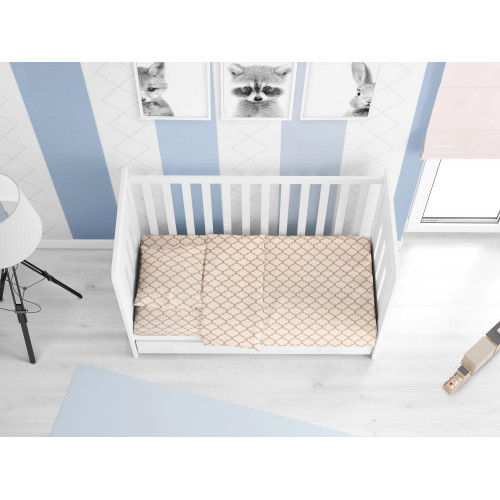 DIMcol ΠΑΠΛΩΜΑΤΟΘΗΚΗ ΕΜΠΡΙΜΕ ΒΡΕΦ Cotton 100% 120Χ160 Windows 151 White-Beige