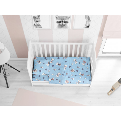 DIMcol ΠΑΠΛΩΜΑΤΟΘΗΚΗ ΕΜΠΡΙΜΕ ΒΡΕΦ Flannel Cotton 100% 120Χ160 Προβατάκι 06 Sky blue 1915757606600682