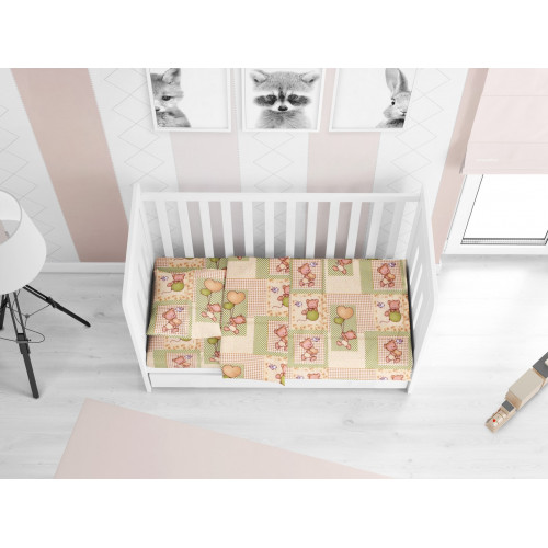 DIMcol ΠΑΠΛΩΜΑΤΟΘΗΚΗ ΕΜΠΡΙΜΕ ΒΡΕΦ Flannel Cotton 100% 120Χ160 Baloon 76 Beige 1915757608307680