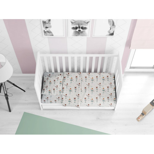 DIMcol ΠΑΠΛΩΜΑΤΟΘΗΚΗ ΕΜΠΡΙΜΕ ΒΡΕΦ Flannel Cotton 100% 120Χ160 Μπαλαρίνα 166 Green