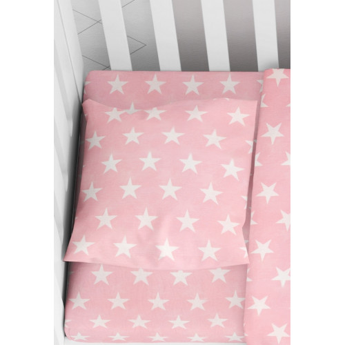 DIMcol ΜΑΞΙΛΑΡΟΘΗΚΗ ΕΜΠΡΙΜΕ ΒΡΕΦ Cotton 100% 35Χ45 Star 32 ΡΟΖ 1915817707303226
