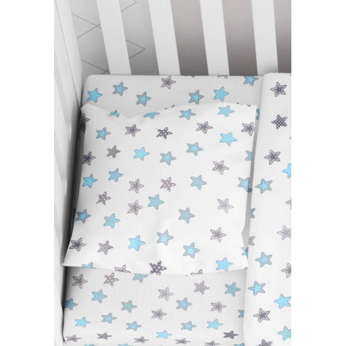DIMcol ΜΑΞΙΛΑΡΟΘΗΚΗ ΕΜΠΡΙΜΕ ΒΡΕΦ Cotton 100% 35Χ45 Star 104 Sky blue 1915817707310482