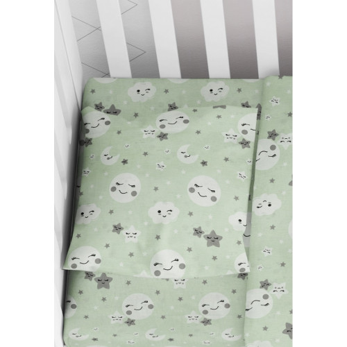DIMcol ΜΑΞΙΛΑΡΟΘΗΚΗ ΕΜΠΡΙΜΕ ΒΡΕΦ Cotton 100% 35Χ45 Smile 80 Green 1915817708008081