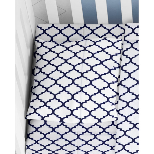 DIMcol ΜΑΞΙΛΑΡΟΘΗΚΗ ΕΜΠΡΙΜΕ ΒΡΕΦ Cotton 100% 35Χ45 Windows 176  White-Dark blue