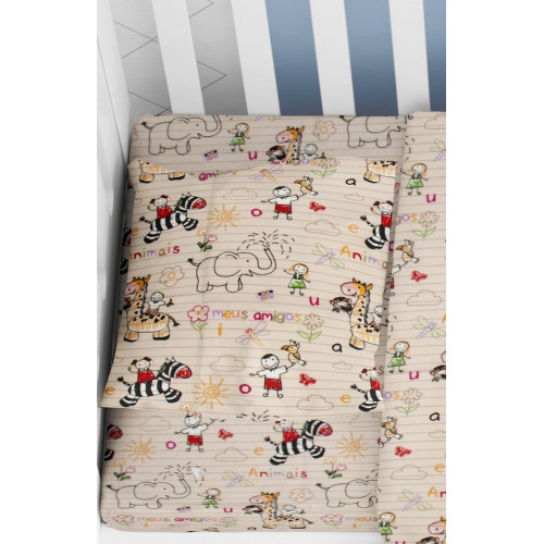 DIMcol ΜΑΞΙΛΑΡΟΘΗΚΗ ΕΜΠΡΙΜΕ ΒΡΕΦ Flannel Cotton 100% 35Χ45 Africa 145 Beige 1915857710214580